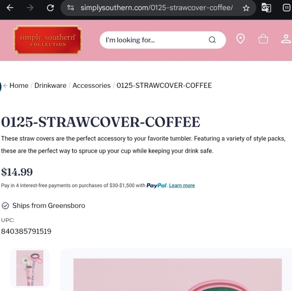 Simply Southern Fun Straw Covers Set Coffee Silicone New Great Stocking Stuffer - Picture 8 of 8